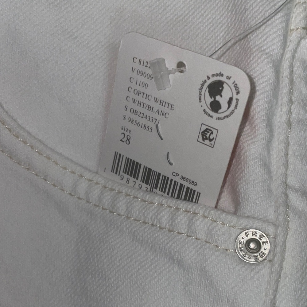 Free People We The Free Jam Session Low Rise Relaxed Jeans White 28 NWT​ - Picture 6 of 8